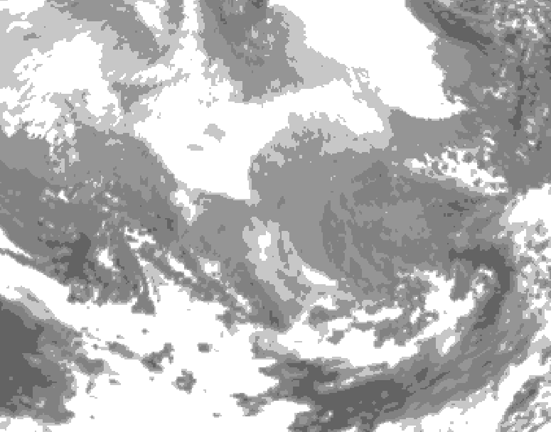 GDPS total cloud 006 hour forecast chart for Canada based on 2026/02/26 0000Z data