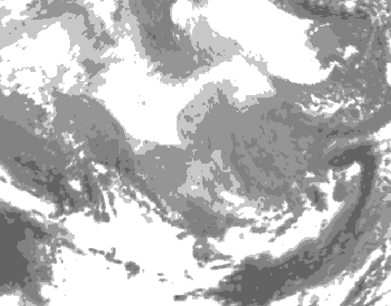 GDPS total cloud 012 hour forecast chart for Canada based on 2026/02/26 0000Z data