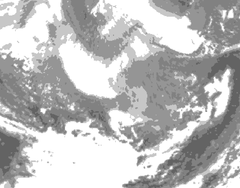 GDPS total cloud 024 hour forecast chart for Canada based on 2026/02/26 0000Z data