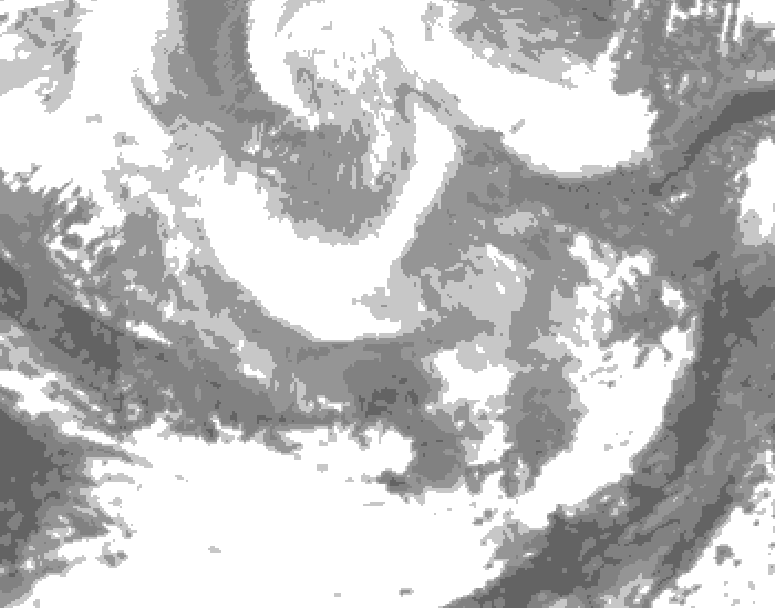 GDPS total cloud 036 hour forecast chart for Canada based on 2026/02/26 0000Z data
