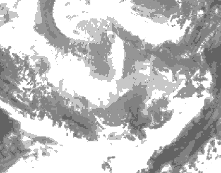 GDPS total cloud 048 hour forecast chart for Canada based on 2026/02/26 0000Z data