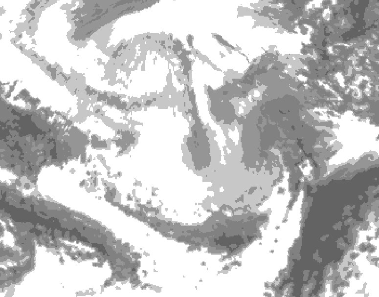 GDPS total cloud 072 hour forecast chart for Canada based on 2026/02/26 0000Z data