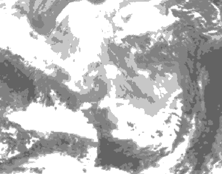 GDPS total cloud 096 hour forecast chart for Canada based on 2026/02/26 0000Z data