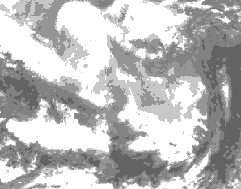 GDPS total cloud 102 hour forecast chart for Canada based on 2026/02/26 0000Z data
