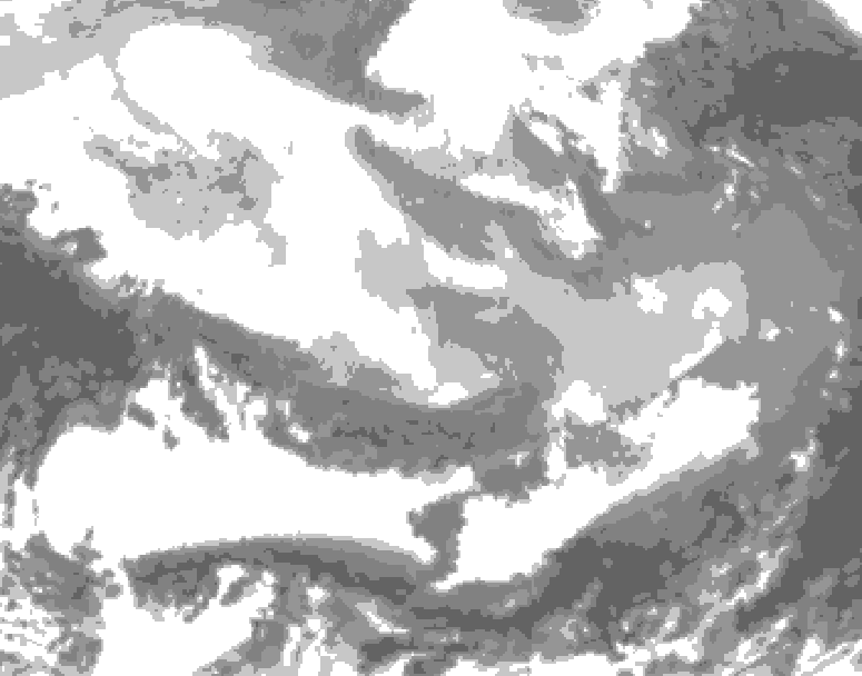 GDPS total cloud 120 hour forecast chart for Canada based on 2026/02/26 0000Z data