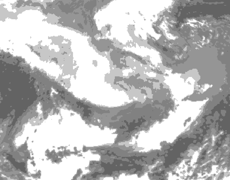 GDPS total cloud 132 hour forecast chart for Canada based on 2026/02/26 0000Z data