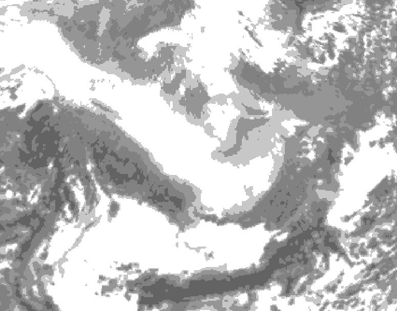 GDPS total cloud 150 hour forecast chart for Canada based on 2026/02/26 0000Z data
