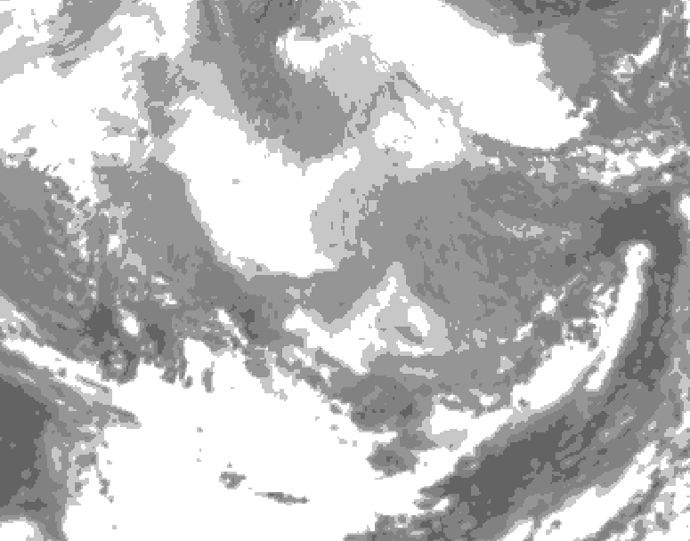 GDPS total cloud 006 hour forecast chart for Canada based on 2026/02/26 1200Z data