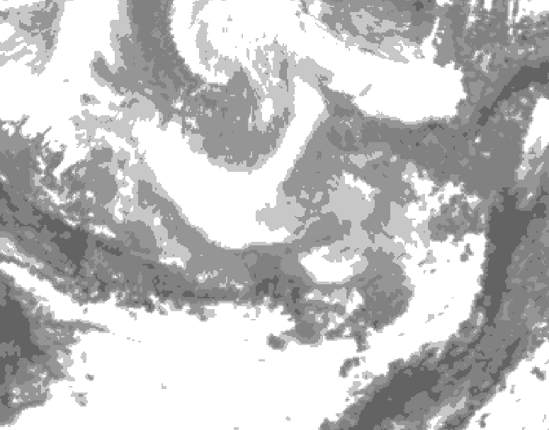 GDPS total cloud 024 hour forecast chart for Canada based on 2026/02/26 1200Z data