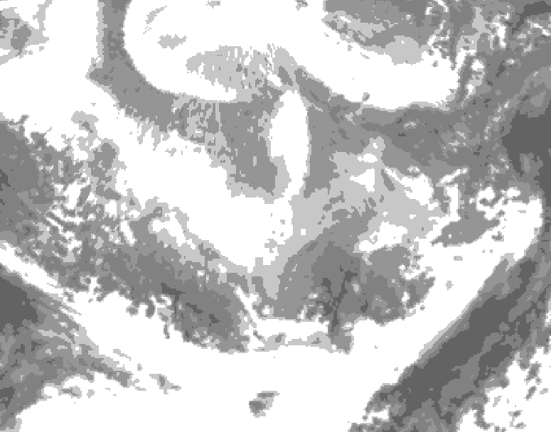 GDPS total cloud 036 hour forecast chart for Canada based on 2026/02/26 1200Z data