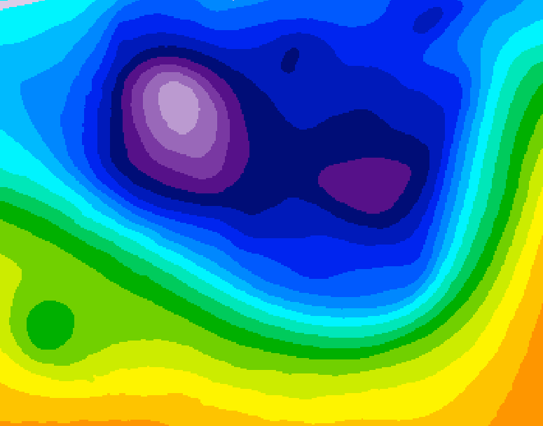 GDPS 500 millibar geopotential height 072 hour forecast chart for Canada based on 2026/02/27 0000Z data