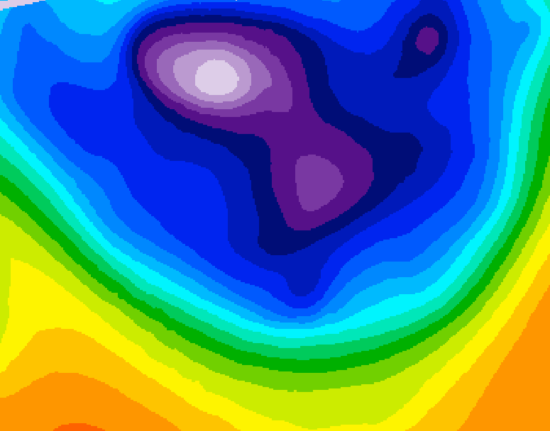 GDPS 500 millibar geopotential height 012 hour forecast chart for Canada based on 2026/02/27 1200Z data