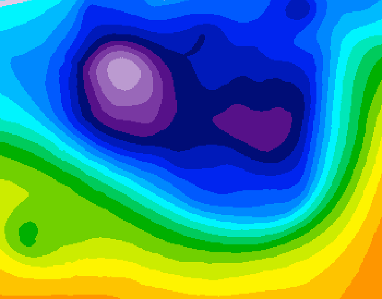 GDPS 500 millibar geopotential height 060 hour forecast chart for Canada based on 2026/02/27 1200Z data
