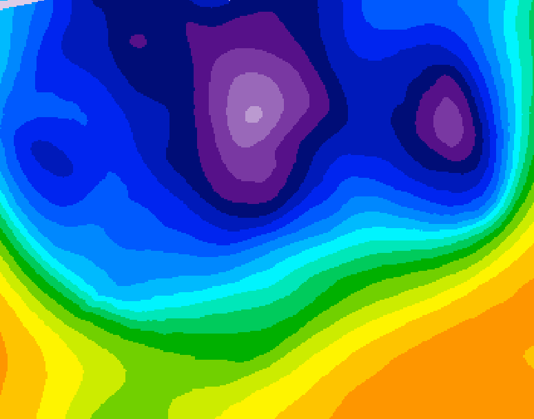 GDPS 500 millibar geopotential height 222 hour forecast chart for Canada based on 2026/02/27 1200Z data