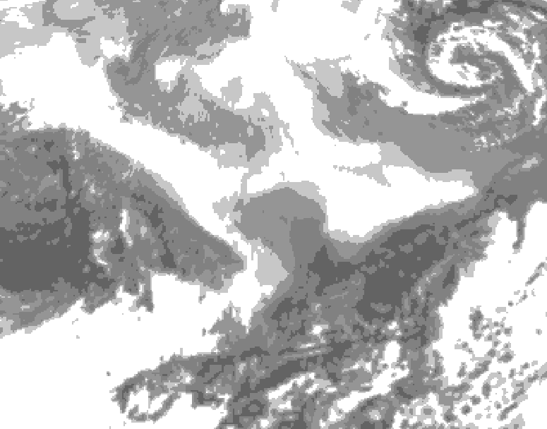 GDPS total cloud 180 hour forecast chart for Canada based on 2026/02/27 0000Z data