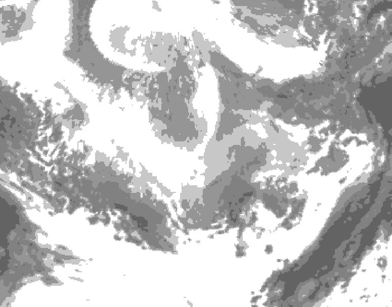 GDPS total cloud 012 hour forecast chart for Canada based on 2026/02/27 1200Z data