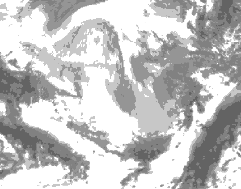 GDPS total cloud 036 hour forecast chart for Canada based on 2026/02/27 1200Z data