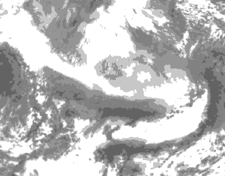 GDPS total cloud 132 hour forecast chart for Canada based on 2026/02/27 1200Z data