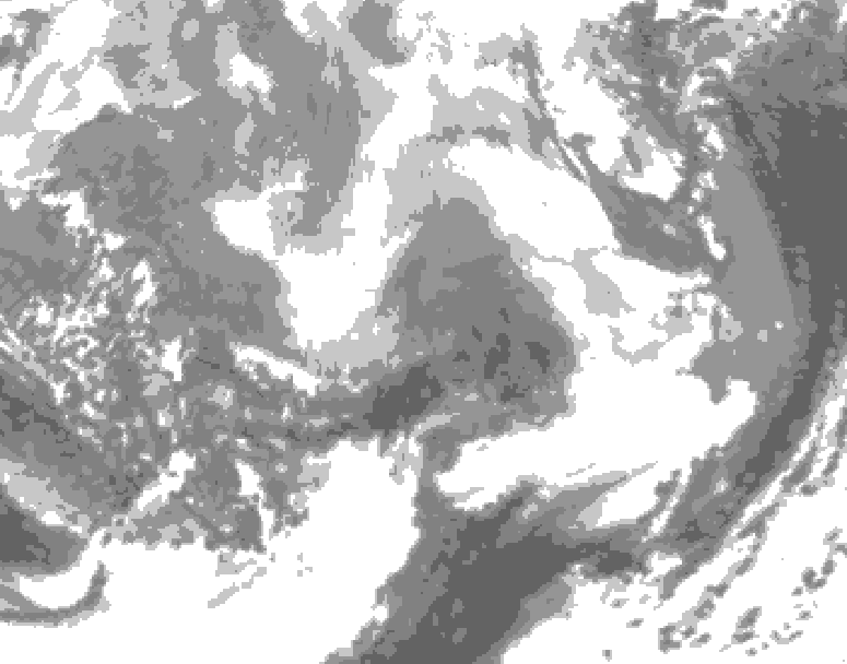 GDPS total cloud 222 hour forecast chart for Canada based on 2026/02/27 1200Z data