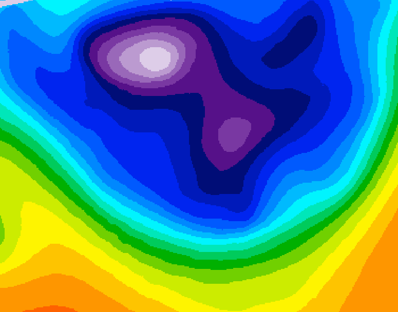GDPS 500 millibar geopotential height 006 hour forecast chart for Canada based on 2026/02/28 0000Z data