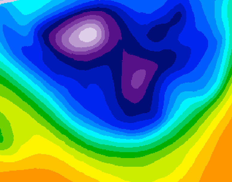 GDPS 500 millibar geopotential height 012 hour forecast chart for Canada based on 2026/02/28 0000Z data