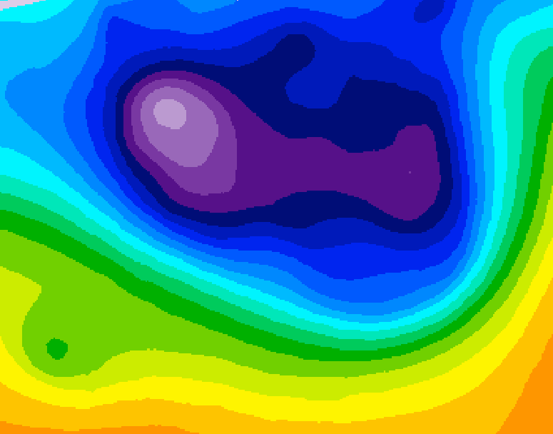 GDPS 500 millibar geopotential height 054 hour forecast chart for Canada based on 2026/02/28 0000Z data