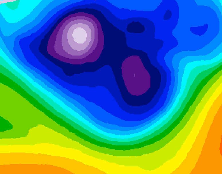 GDPS 500 millibar geopotential height 012 hour forecast chart for Canada based on 2026/02/28 1200Z data