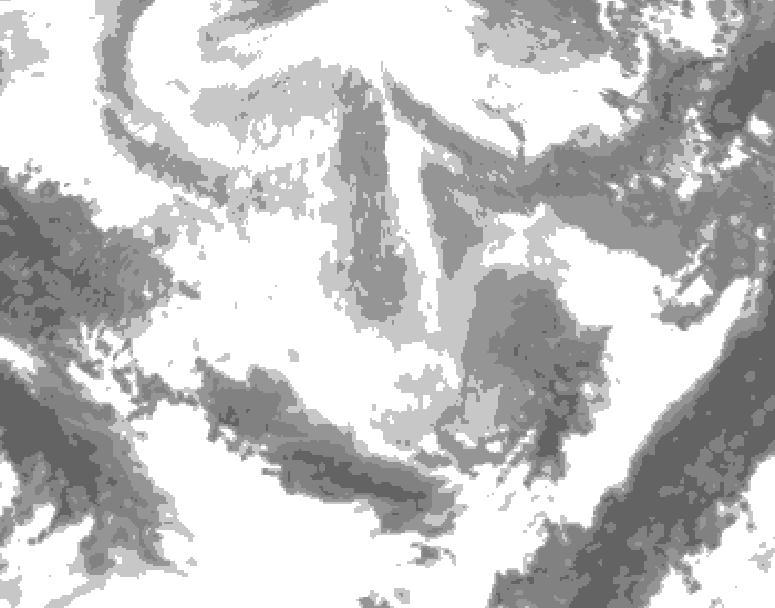 GDPS total cloud 012 hour forecast chart for Canada based on 2026/02/28 0000Z data