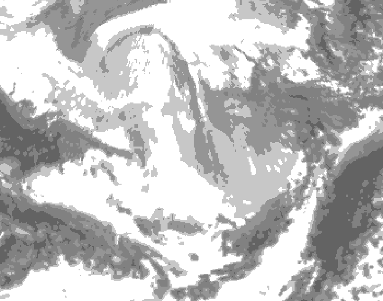 GDPS total cloud 030 hour forecast chart for Canada based on 2026/02/28 0000Z data
