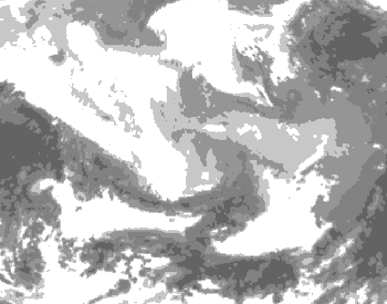 GDPS total cloud 072 hour forecast chart for Canada based on 2026/02/28 0000Z data