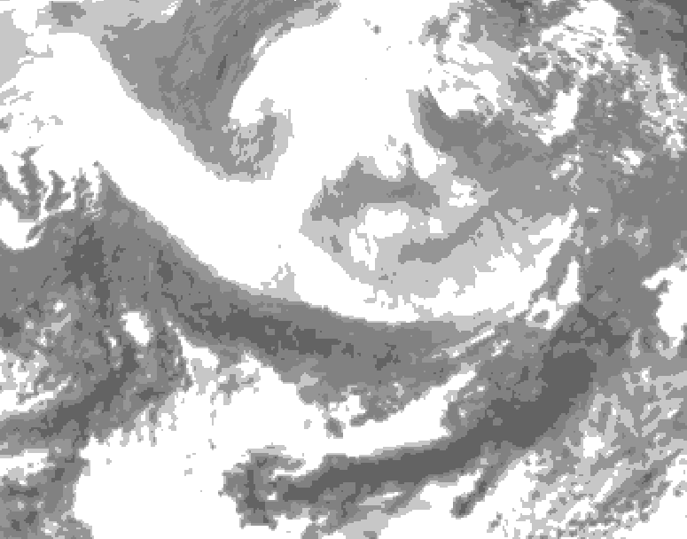 GDPS total cloud 102 hour forecast chart for Canada based on 2026/02/28 0000Z data