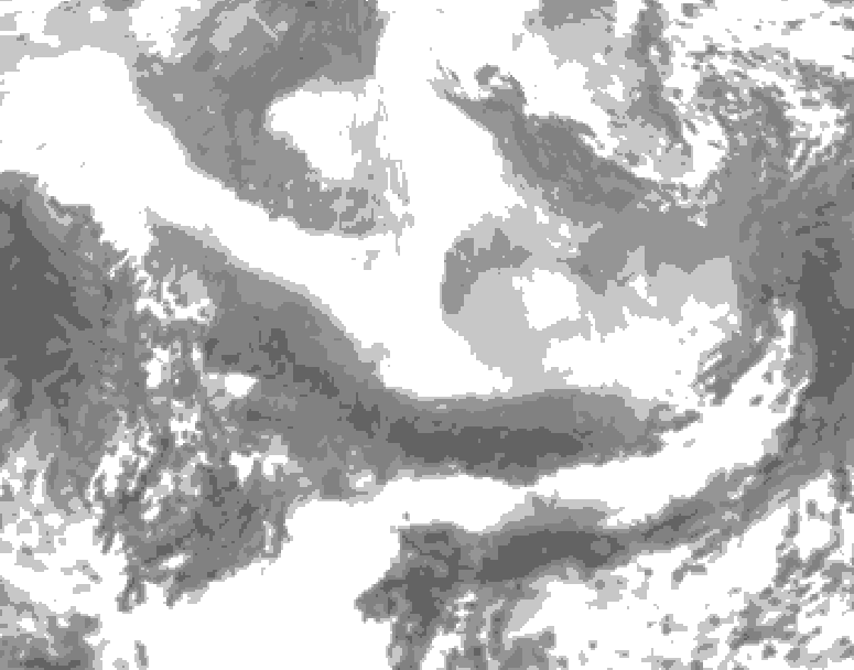 GDPS total cloud 120 hour forecast chart for Canada based on 2026/02/28 0000Z data