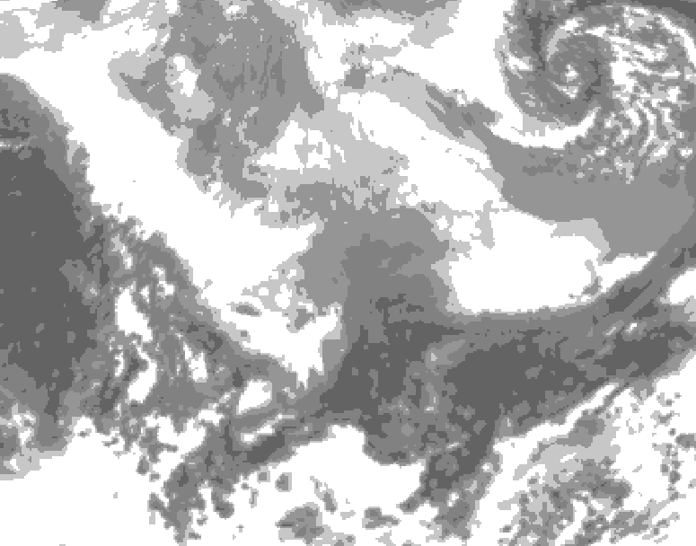 GDPS total cloud 150 hour forecast chart for Canada based on 2026/02/28 0000Z data