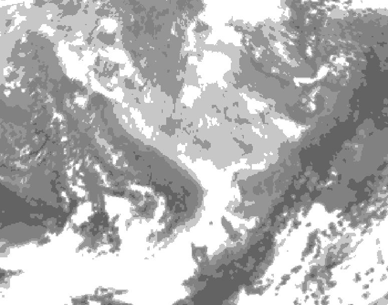 GDPS total cloud 198 hour forecast chart for Canada based on 2026/02/28 0000Z data