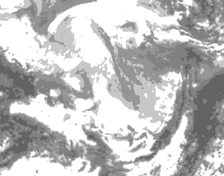 GDPS total cloud 024 hour forecast chart for Canada based on 2026/02/28 1200Z data