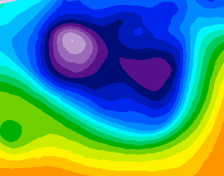 GDPS 500 millibar geopotential height 018 hour forecast chart for Canada based on 2026/03/01 0000Z data