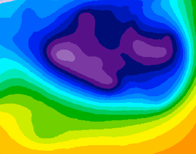 GDPS 500 millibar geopotential height 048 hour forecast chart for Canada based on 2026/03/01 0000Z data