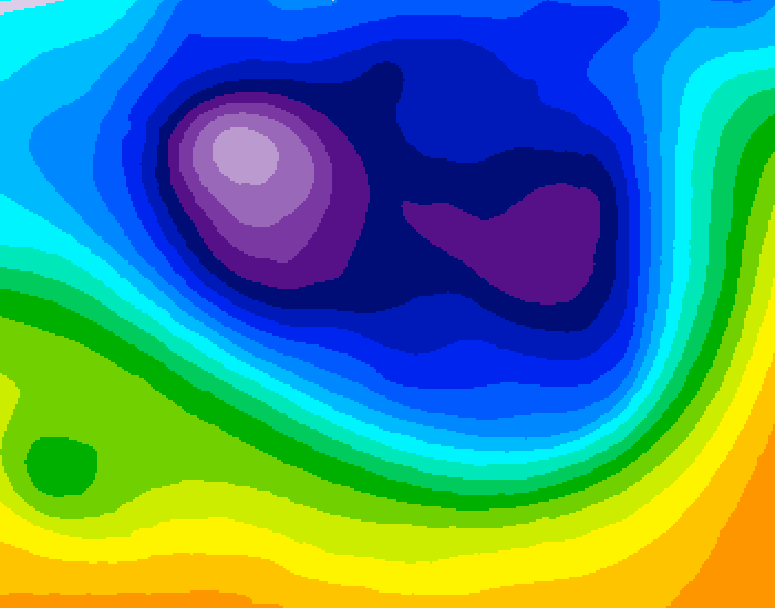 GDPS 500 millibar geopotential height 012 hour forecast chart for Canada based on 2026/03/01 1200Z data