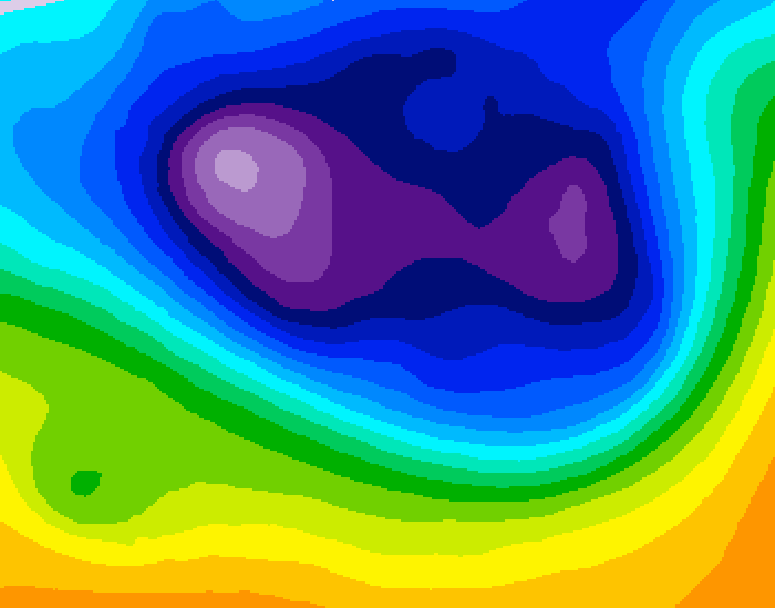GDPS 500 millibar geopotential height 018 hour forecast chart for Canada based on 2026/03/01 1200Z data