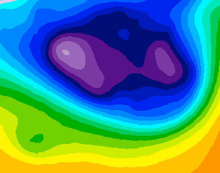 GDPS 500 millibar geopotential height 024 hour forecast chart for Canada based on 2026/03/01 1200Z data