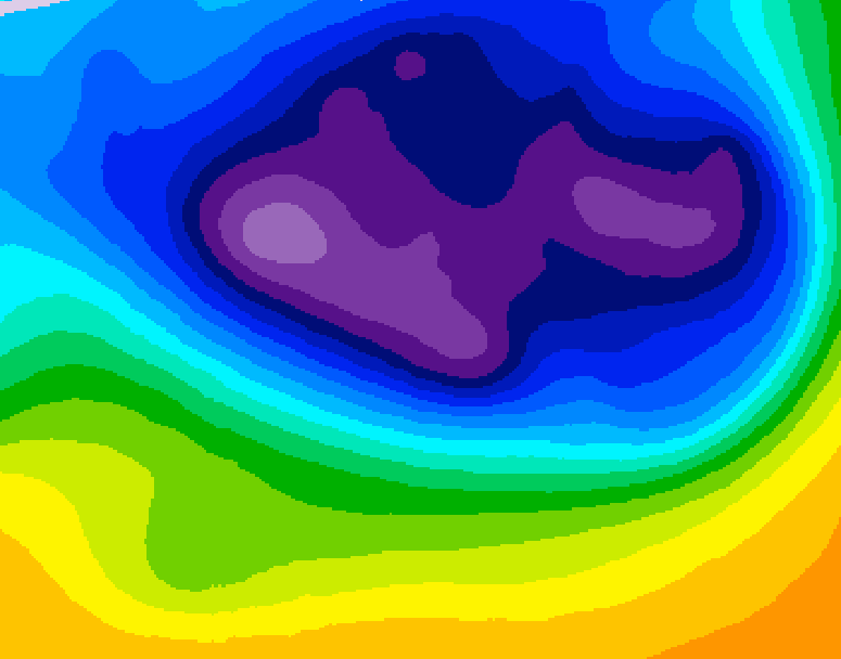 GDPS 500 millibar geopotential height 036 hour forecast chart for Canada based on 2026/03/01 1200Z data