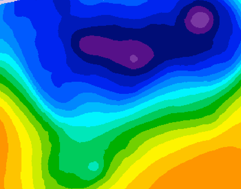 GDPS 500 millibar geopotential height 126 hour forecast chart for Canada based on 2026/03/01 1200Z data