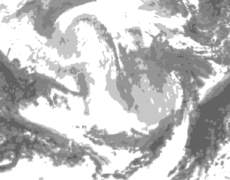 GDPS total cloud 006 hour forecast chart for Canada based on 2026/03/01 0000Z data