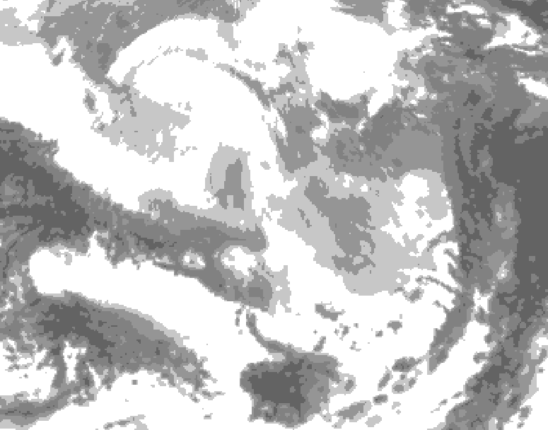 GDPS total cloud 024 hour forecast chart for Canada based on 2026/03/01 0000Z data