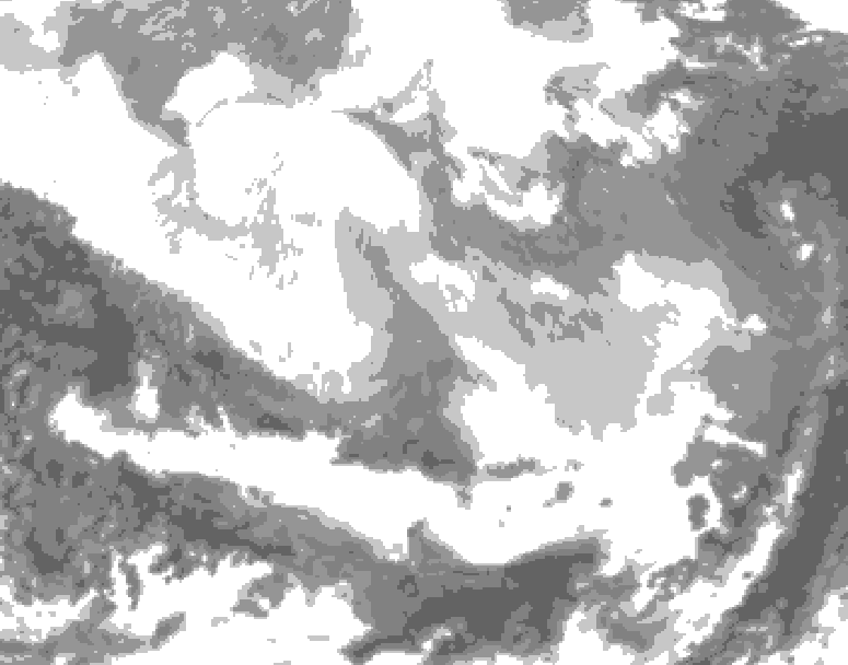 GDPS total cloud 036 hour forecast chart for Canada based on 2026/03/01 0000Z data