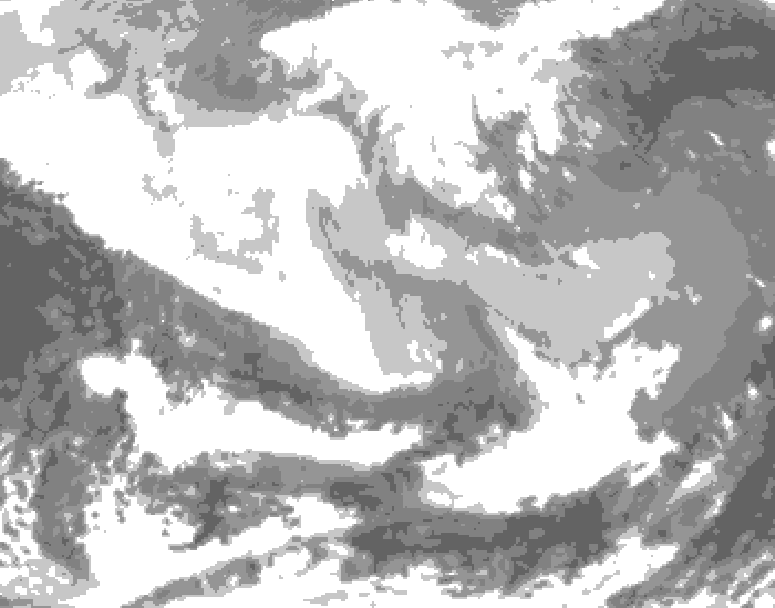 GDPS total cloud 048 hour forecast chart for Canada based on 2026/03/01 0000Z data