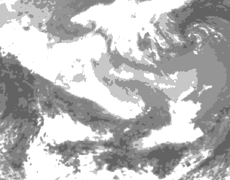 GDPS total cloud 054 hour forecast chart for Canada based on 2026/03/01 0000Z data