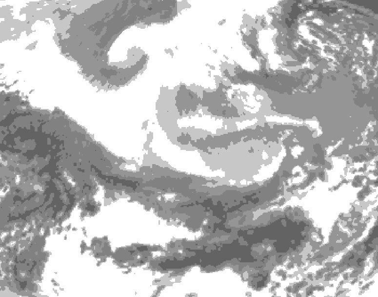 GDPS total cloud 066 hour forecast chart for Canada based on 2026/03/01 0000Z data