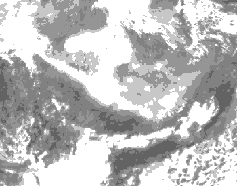 GDPS total cloud 090 hour forecast chart for Canada based on 2026/03/01 0000Z data