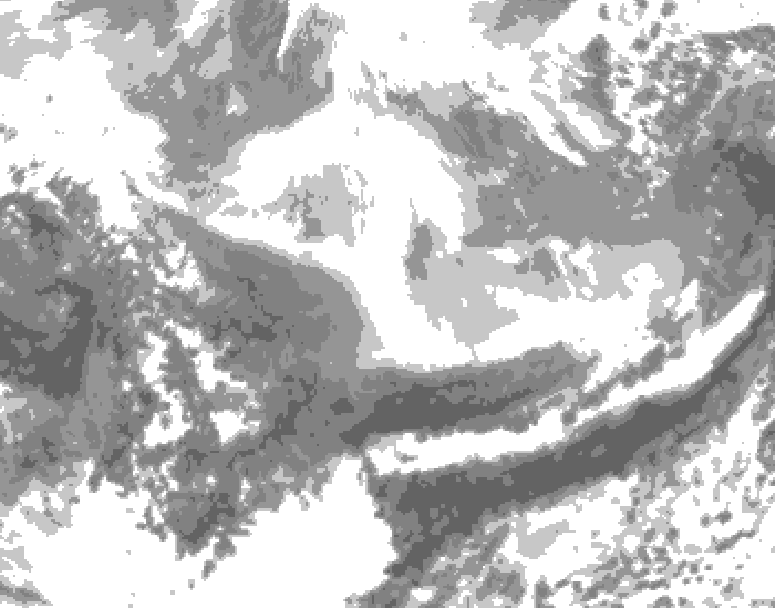 GDPS total cloud 102 hour forecast chart for Canada based on 2026/03/01 0000Z data